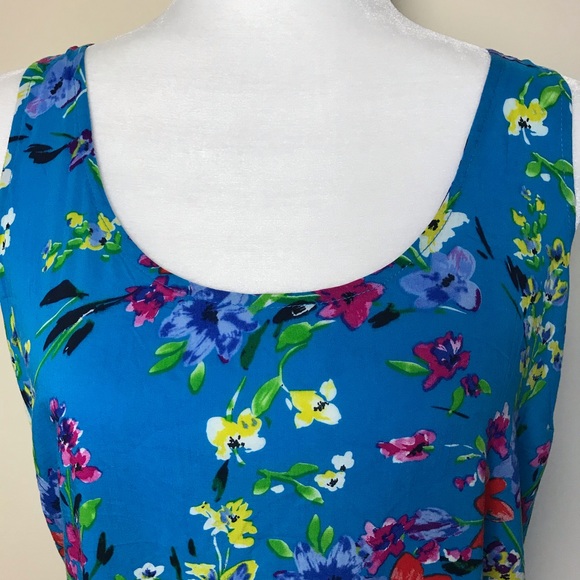 NWOT Old Navy Citron Racerback Floral Tank Top - Picture 2 of 4